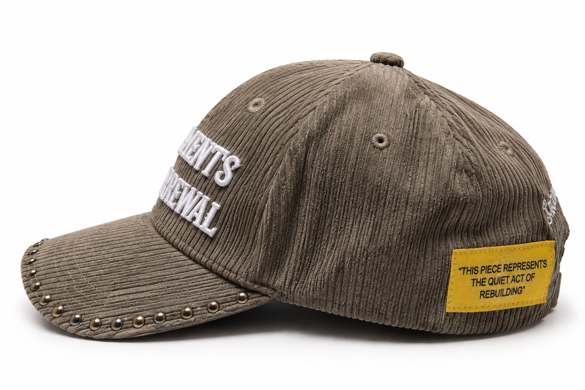 Taupe corduroy cap